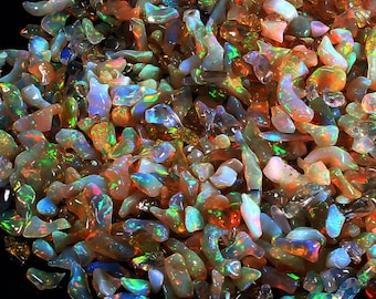 AAA+++ Opal Uncut Polish Opal Tiny Size Row 2-3 MM Multi Fire Opal Row  Welo Fire Opal Raw  Welo Loose Gemstone Making Jewelry