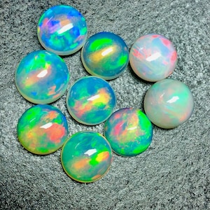 Round Opal AAA Top Quality Natural Ethiopian Opal Cabochon Lot Welo Opal Making Jewelry image 3