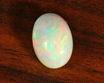 Natural Opal Cabochon, Opal Cabochon, Red Green Fire, Multi Flashy Opal, October Birthstone, Loose Gemstone, 14X10X7 MM Ct. 6.10 For Making