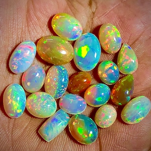 Lot de cabochons d'opale éthiopienne naturelle de qualité supérieure AAA pour la fabrication de bijoux d'opale Welo image 2
