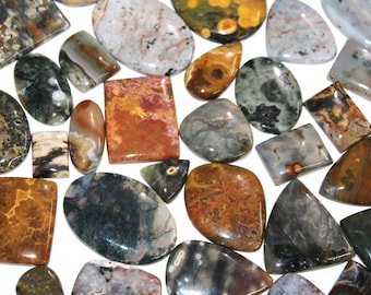 AAA+++ Top-Qualität 100% natürlicher Ozean Jaspis Cabochon Lot: Gemischte Formen und Größen für Edelsteine, Geschenk Geburtstag Hochzeitstag
