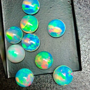 Round Opal AAA Top Quality Natural Ethiopian Opal Cabochon Lot Welo Opal Making Jewelry image 2