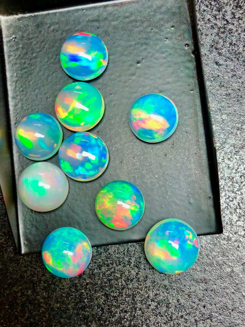 Round Opal AAA Top Quality Natural Ethiopian Opal Cabochon Lot Welo Opal Making Jewelry image 2