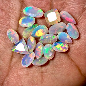 AAA Faceted Opal Gemstone Lot Welo Opal Top Quality Faceted Opal Ethiopian Cut Mix Shape Making Jewelry image 5