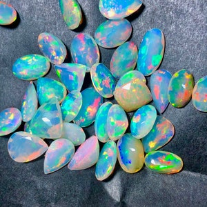 AAA Faceted Opal Gemstone Lot Welo Opal Top Quality Faceted Opal Ethiopian Cut Mix Shape Making Jewelry image 2