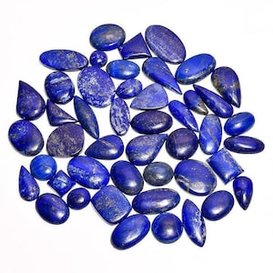 Lote de cabochão de lápis-lazúli, lote de pedras preciosas de lápis-lazúli, lote de pedras preciosas de cabochão raro, lote de pedras preciosas por atacado, lote de lápis-lazúli de formato misto, lápis-lazúli,