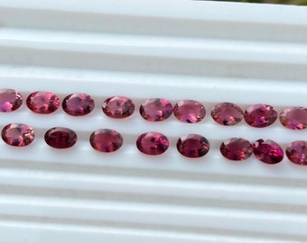 Tourmaline Faceted Gemstones Natural Rubellite Tourmaline Cut Stone Oval Shape Eye Clean Pink Color October Birthstone, Making Jewelry.