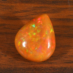 October Birthstone, Loose Gemstone, Multi Fire Opal, Natural Opal Cabochon, Ethiopian Opal Cabochon, 22X18X8 MM Ct. 16.65 For Making Jewelry