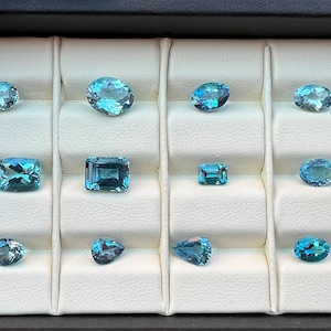 AAA Aquamarine Gemstone: Faceted Loose Cut Stone, March Birthstone