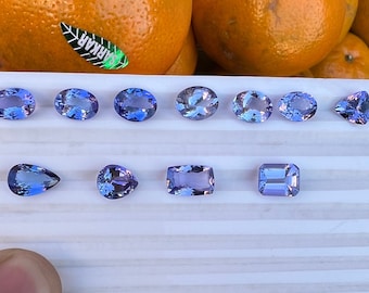 Natural Tanzanite Gemstone Lot: Faceted Cut Stones, December Birthstone