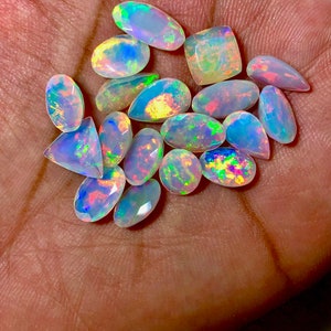 AAA Faceted Opal Gemstone Lot Welo Opal Top Quality Faceted Opal Ethiopian Cut Mix Shape Making Jewelry image 7