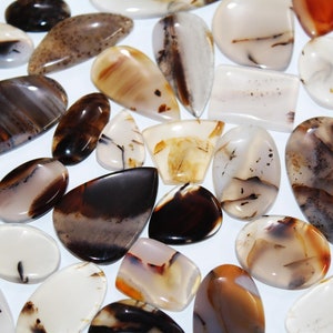 Natural Montana Agate Cabochon Lot: Mixed Shapes, Jewelry Making