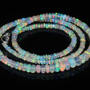 72.30 Crts Natural Welo Dyed Blue Faceted Opal Beads Necklace 239