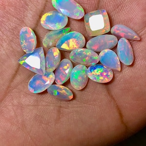 AAA Faceted Opal Gemstone Lot Welo Opal Top Quality Faceted Opal Ethiopian Cut Mix Shape Making Jewelry image 6