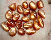 【HYERES LOR】24SS★ Beads Silver (Y) Stone MIX NC Sunstone 100% Natural Sunstone Cabochon, Sunstone Cabochon, Mix Size
