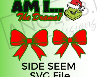 Christmas Bow for Side Seem SVG