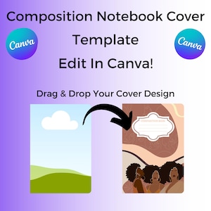 Composition Notebook Cover Template - Canva Editable Template