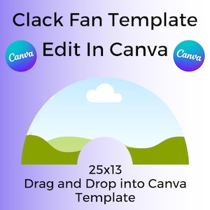 Modèle pour sublimation d'éventails Clack - Modèle modifiable Canva