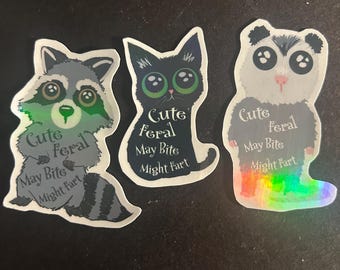 The Feral Pack waterproof stickers