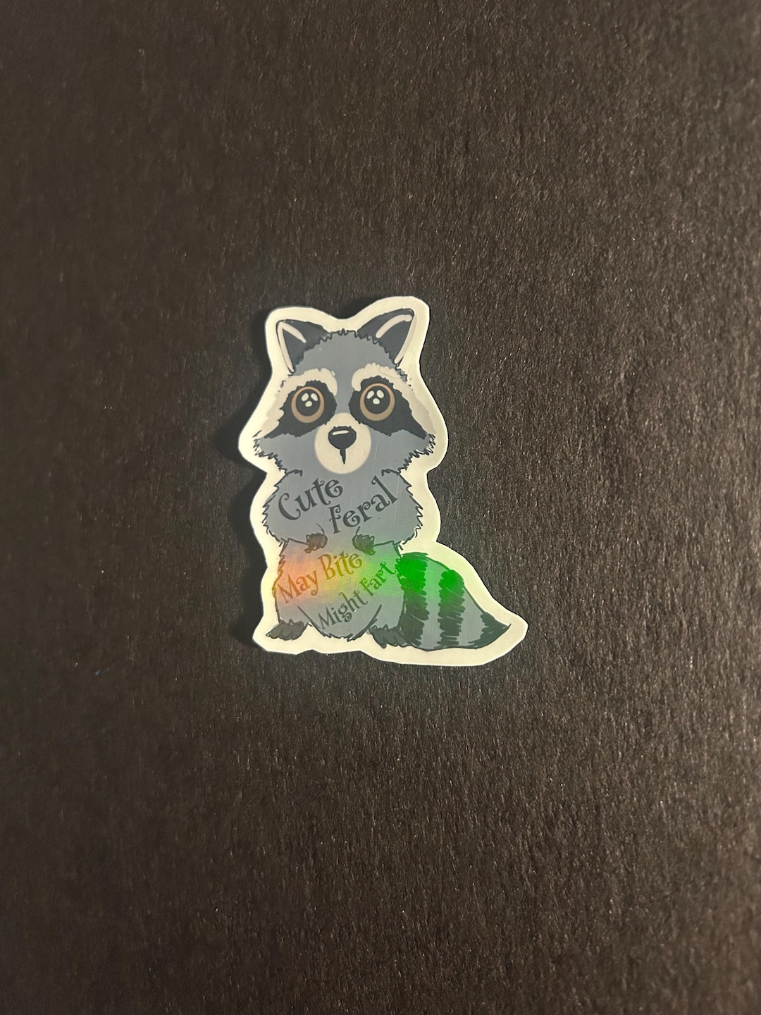 Feral Raccoon Waterproof Vinyl Sticker - Etsy