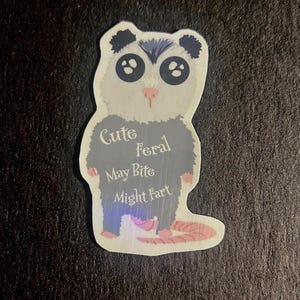 Sticker imperméable mignon opossum sauvage