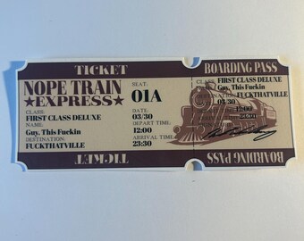 Nopetrain to Fuckthatville waterproof sticker