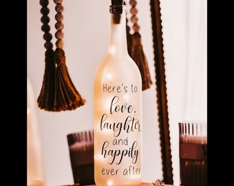 Light Up Wine Bottle, Unique Wedding Gift, Gift for Newlyweds, Engagement Gift, Bridal Shower Gift, Personalized Wedding Gift, Romantic Gift