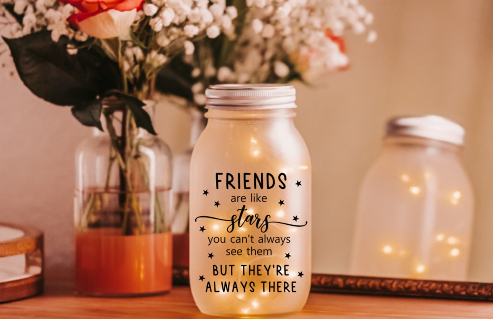 Friendship Mason Jar Light, Friendship Mason Jar Light, Birthday Gift ...