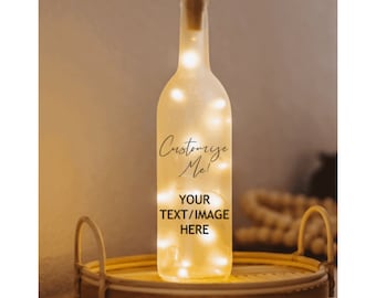 Your Design Here, Wine Bottle Lights, Wine Bottle Decor, Custom Wine Bottle, Lighted Wine Bottles, Light Up Wine Bottle, Bottle Lamp