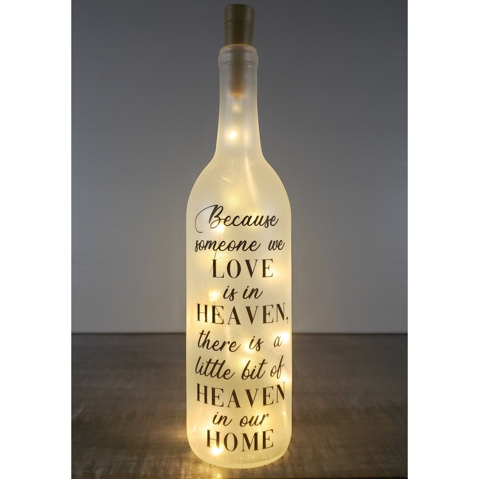 Memorial Wine Bottle Light Funeral Condolence Gift In Loving Etsy