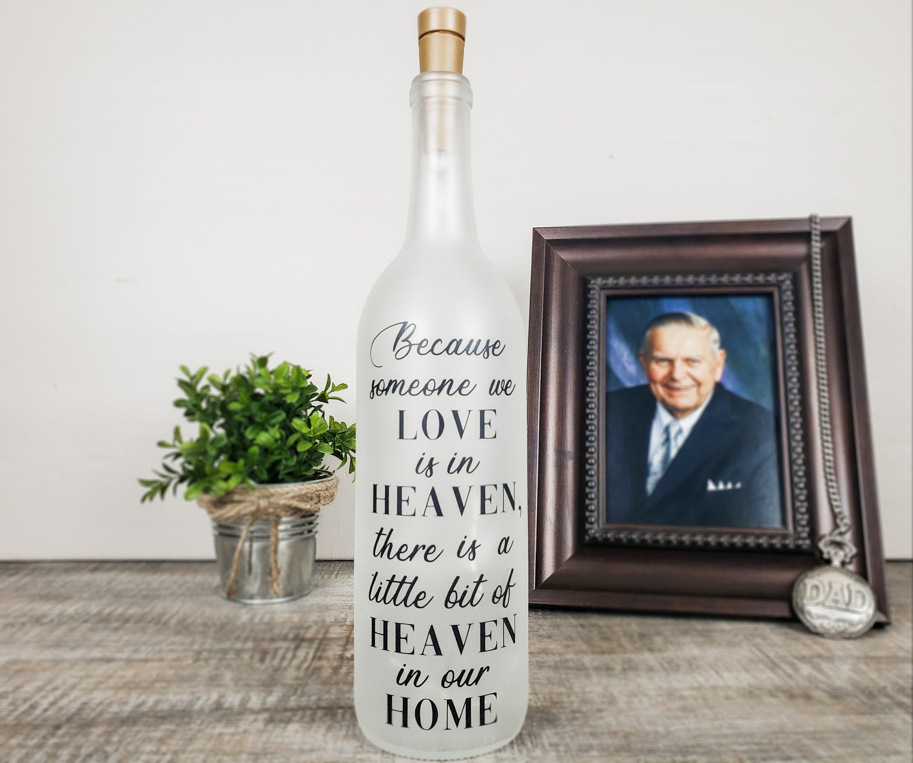 Memorial Wine Bottle Light Funeral Condolence Gift In Loving Etsy