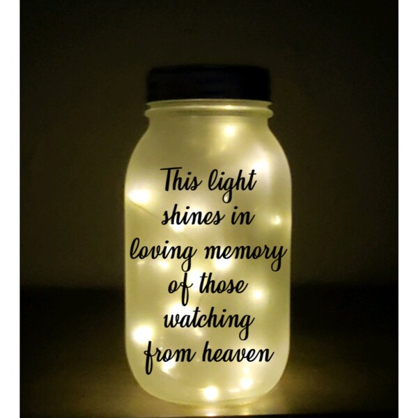 A Little Light To Guide You Through The Tough Days - Memorial Personalized Custom Mason Jar Light - Sympathy Gift For Family Members