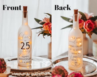 Anniversary Gifts, Wedding Anniversary Gift, Anniversary Gift for Parents, Bedside Lamp, Wine Bottle Lights