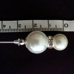 Beautiful long Pearl hat pins in a choice of designs, silver or gold image 6