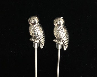 Tibetan Owl Hat or Lapel pins in 2 lengths: 15cm or 7.5cm