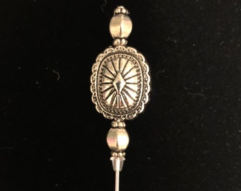 Large Tibetan Silver hat pin - 15cm long