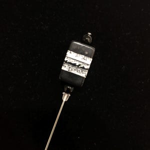 Stylish Modern black and white hat pin: 15cm long