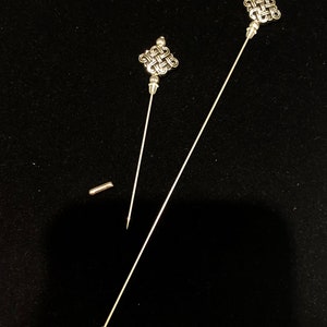 Tibetan Silver hat pins. A selection of 3 beautiful designs in a choice of lengths image 5