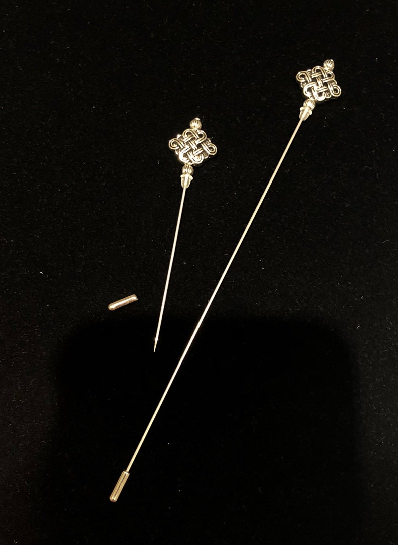 Tibetan Silver hat pins. A selection of 3 beautiful designs in a choice of lengths image 5