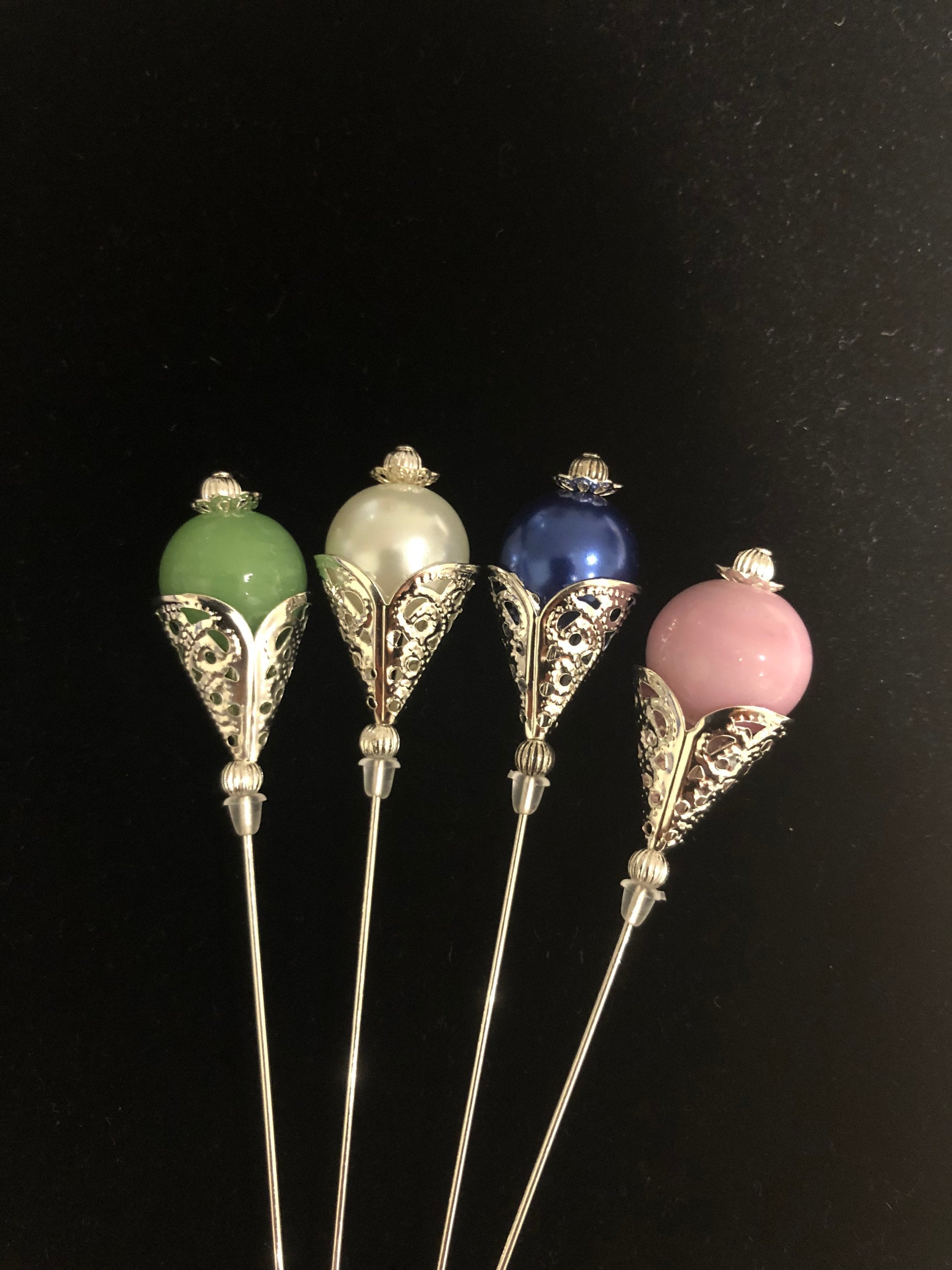 5x Hat Pins Long Decorative colourful Hat Pins Wedding Veil Broach Silver  Stick Pins Hijab Crystal Pins Summer Hat Pins For Women