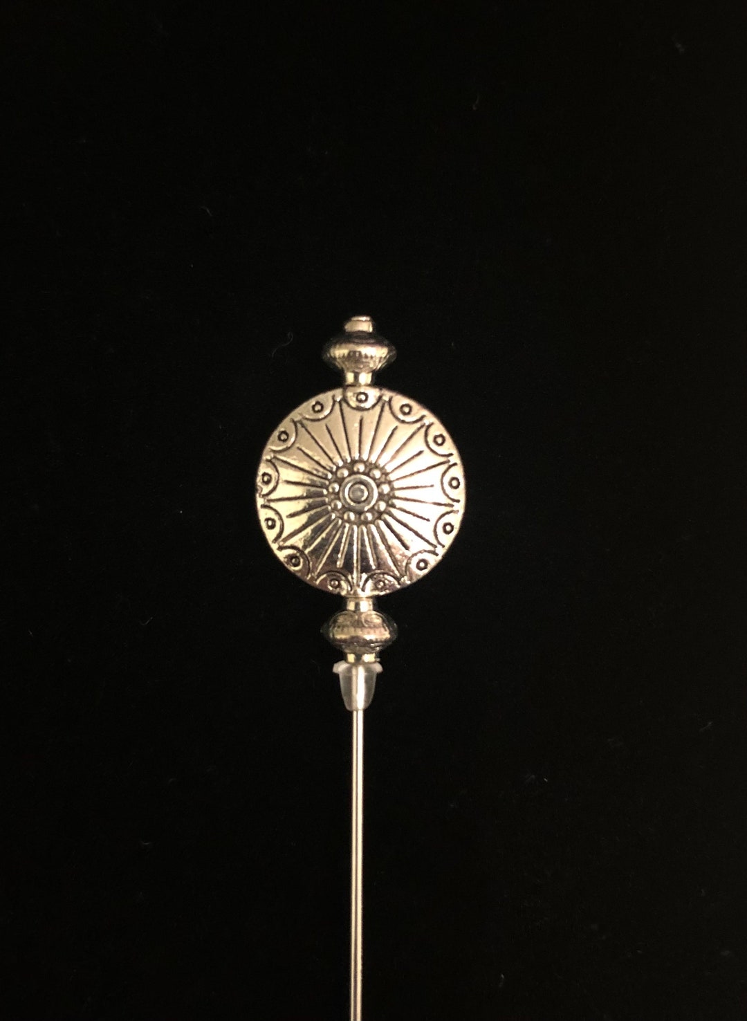 Round Silver Hatpin, Lapel Pin, Hijab Pin in a Choice of Lengths - Etsy