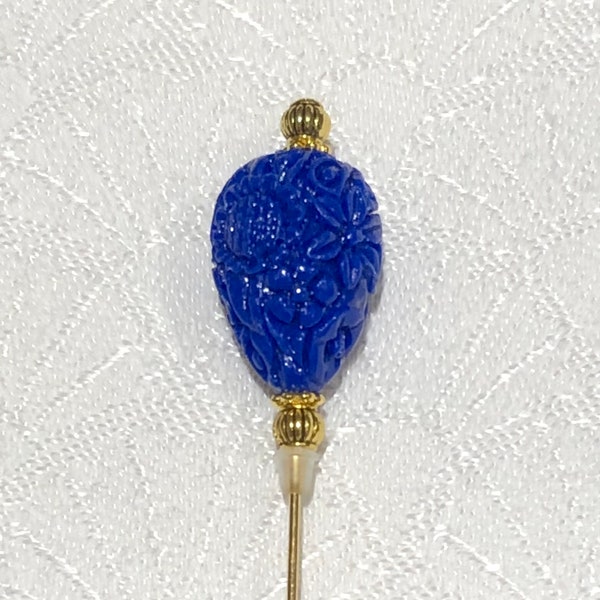 Épingles à chapeau bleues et dorées : 7,5 cm ou 15 cm de long