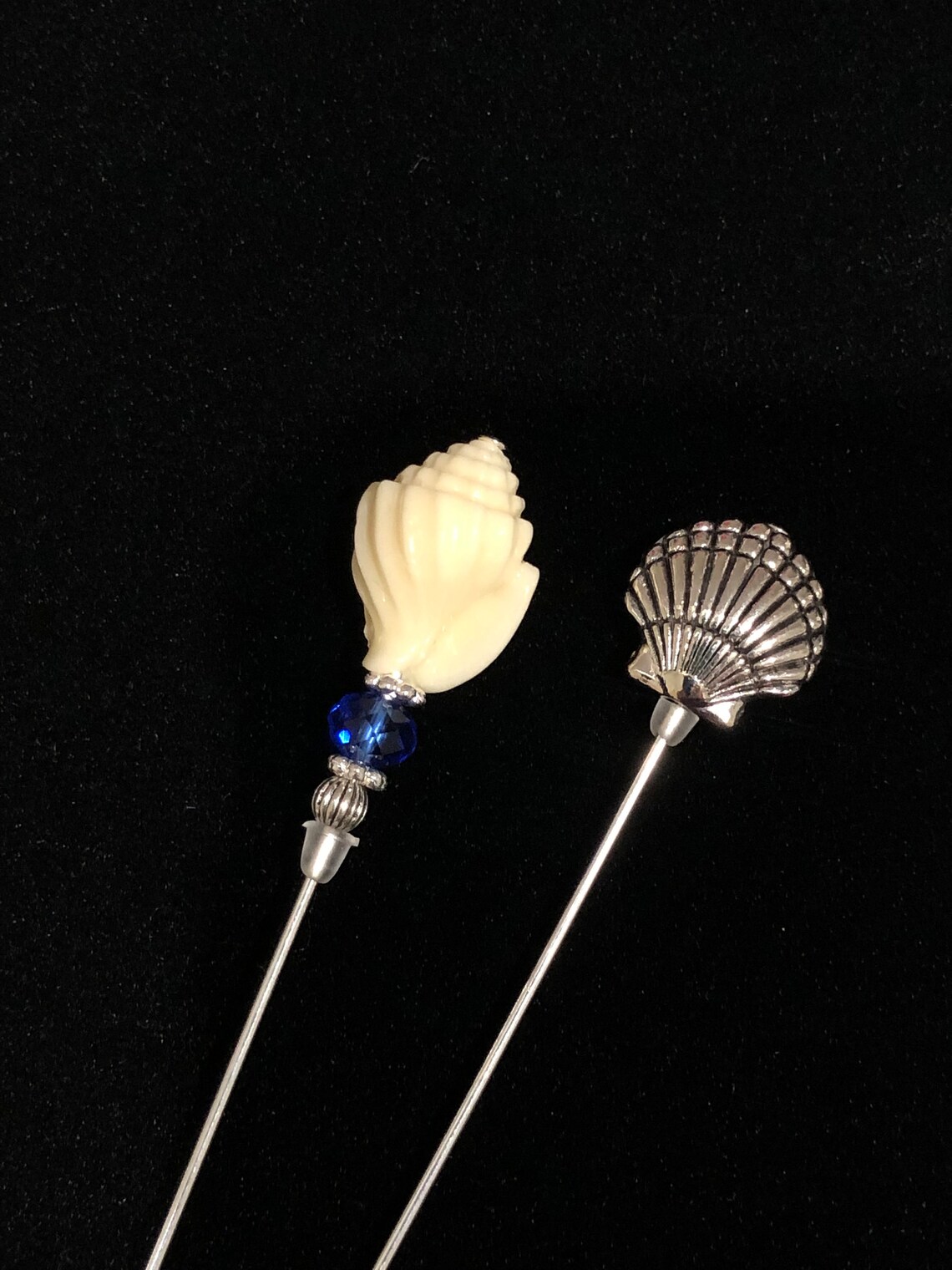 Ivory Shell and Silver Hat Pins: Choice of Lengths - Etsy