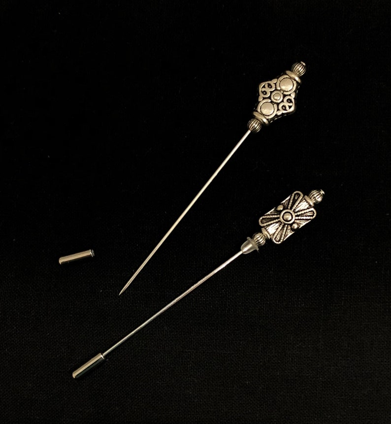 Tibetan Silver hat pins. A selection of 3 beautiful designs in a choice of lengths image 5