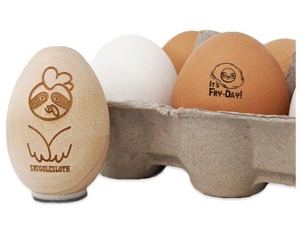 Fried Egg Wooden Rubber Stamp No 37