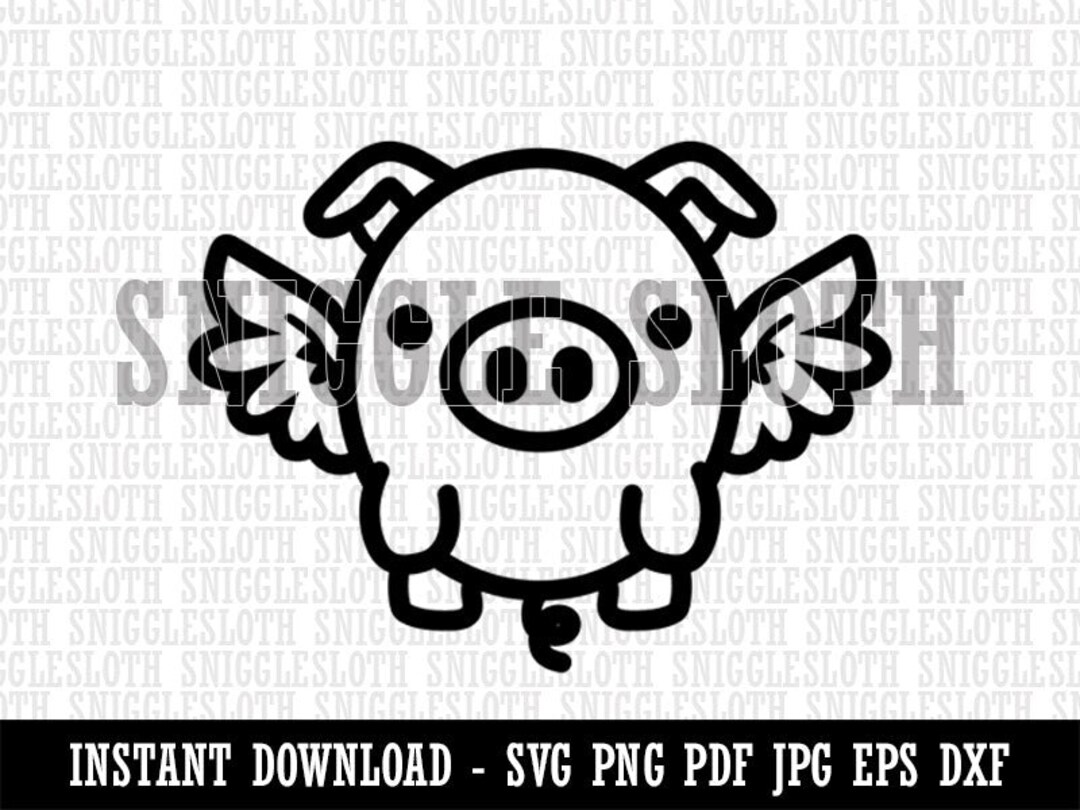 Fun Chibi Wild Boar Pig Swine Clipart Instant Digital Download by Sniggle  Sloth
