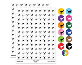 Velociraptor Dinosaur Solid 0.50" Round Sticker Pack