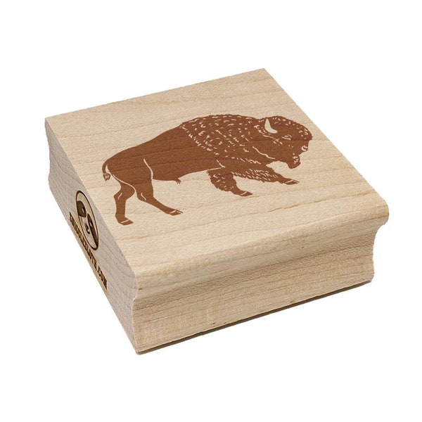 Majestic American Bison Buffalo Square Rubber Stamp for Stamping Crafting