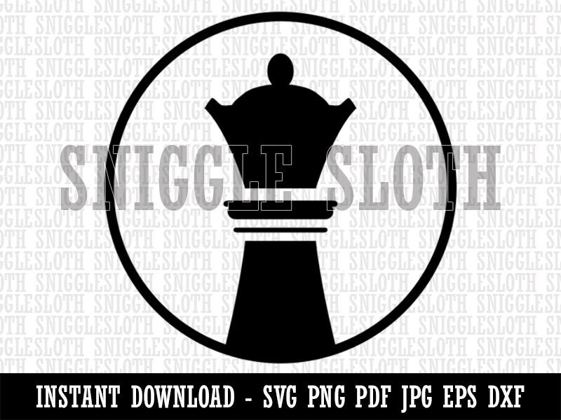 Chess Piece Black Queen Clipart Instant Digital Download AI PDF SVG PNG JPG  File