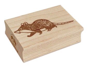Cute Chubby Rat Walking Rectangle Rubber Stamp for Stamping Crafting